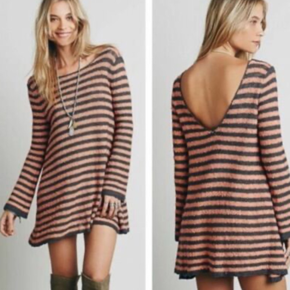 Free people Counting Stripes swing sweater